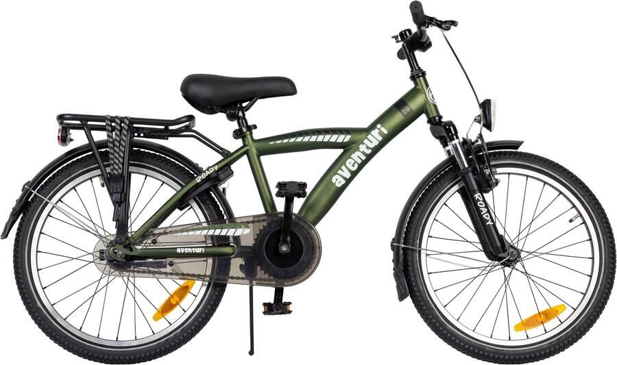 Aventuri Roady 3.0 Jongensfiets 20 Inch Kinderfiets voor 6 tot 8 Jaar 1 Versnelling Donkergroen