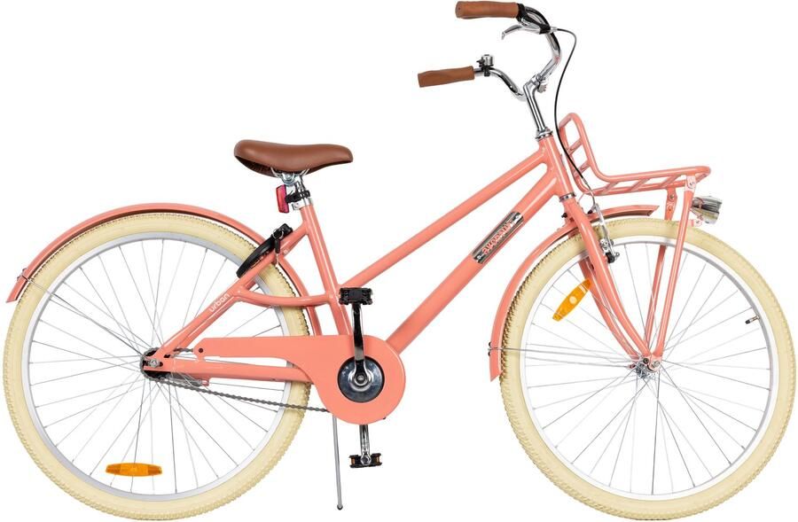 Aventuri Urban Aluminium Meisjesfiets 26 Inch Kinderfiets voor 10 tot 14 jaar Met standaard Zalmroze