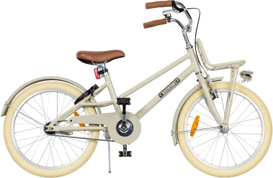 Aventuri Urban Aluminium Unisex kinderfiets 20 Inch Kinderfiets voor 6 tot 8 jaar Met standaard Bruin