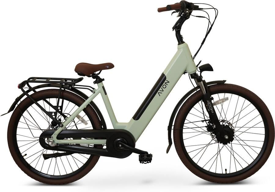 Avon Bx1 Elektrische Fiets 26 Inch – 250w Voorwielmotor 504wh Accu 90km Actieradius Hydraulische Schijfrem Nexus 3-speed Kleurendisplay Lage Instap Lichtgroen