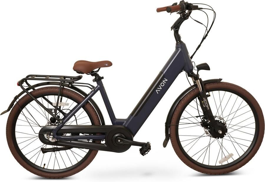Avon Bx1 Elektrische Fiets 26 Inch – 250w Voorwielmotor 504wh Accu 90km Actieradius Hydraulische Schijfrem Nexus 3-speed Kleurendisplay Lage Instap Jeans Blue