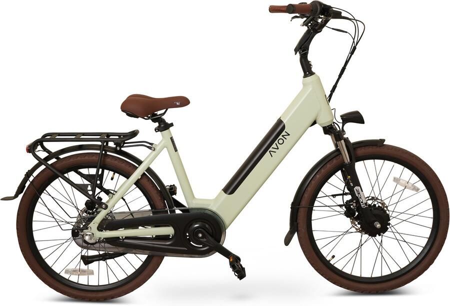 Avon Bx1 Elektrische Kinderfiets 24 Inch – 250w Voorwielmotor 504wh Accu 90km Actieradius Hydraulische Schijfremmen Nexus 3-speed Kleurendisplay Lage Instap Lichtgroen