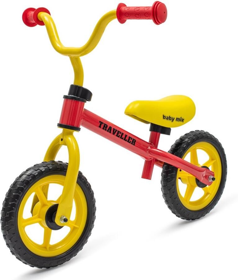 Baby Mix Traveller loopfiets 12 inch rood Kinderloopfiets