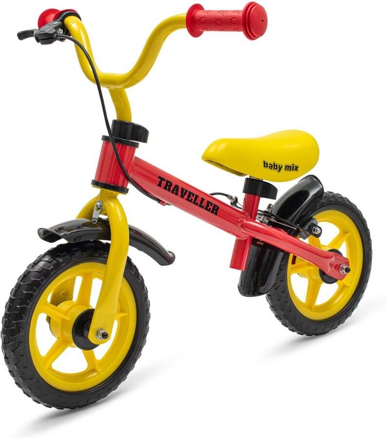 Baby Mix Traveller loopfiets 12 inch rood Kinderloopfiets