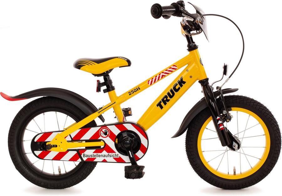 Bachtenkirch kinderfiets Truck 14 inch geel en zwart