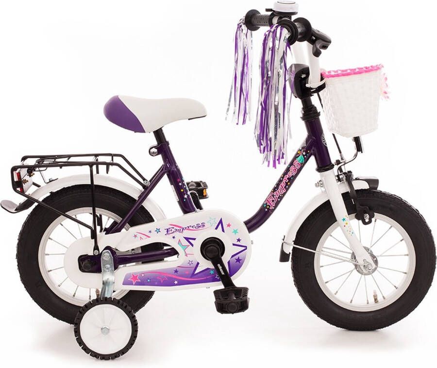 Bachtenkirch Empress kinderfiets 12 inch lila en wit