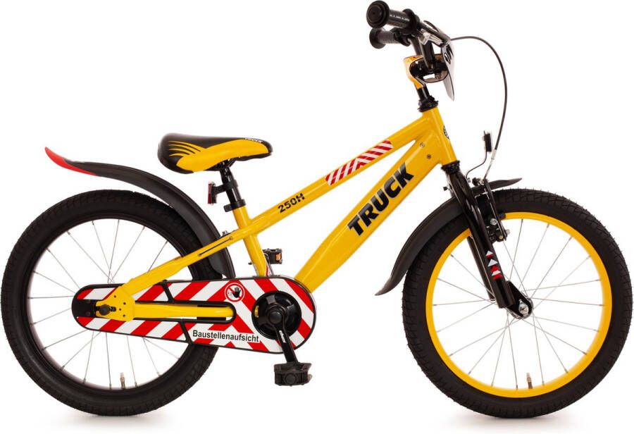 Bachtenkirch kinderfiets Truck 18 inch geel en zwart