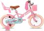 Bambini Kinderfiets Fiets voor meisjes 16 inch Voor kinderen van 3 tot 6 jaar Inclusief opbergbak Met zijwieltjes Roze - Thumbnail 1
