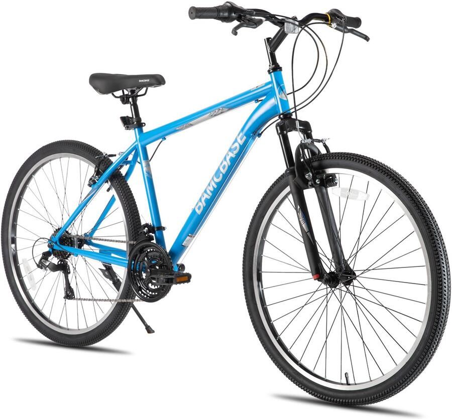 BAMCBASE Mountainbike 29 Inch 21 Versnellingen Hardtail MTB voor & V-Brakes Blauw