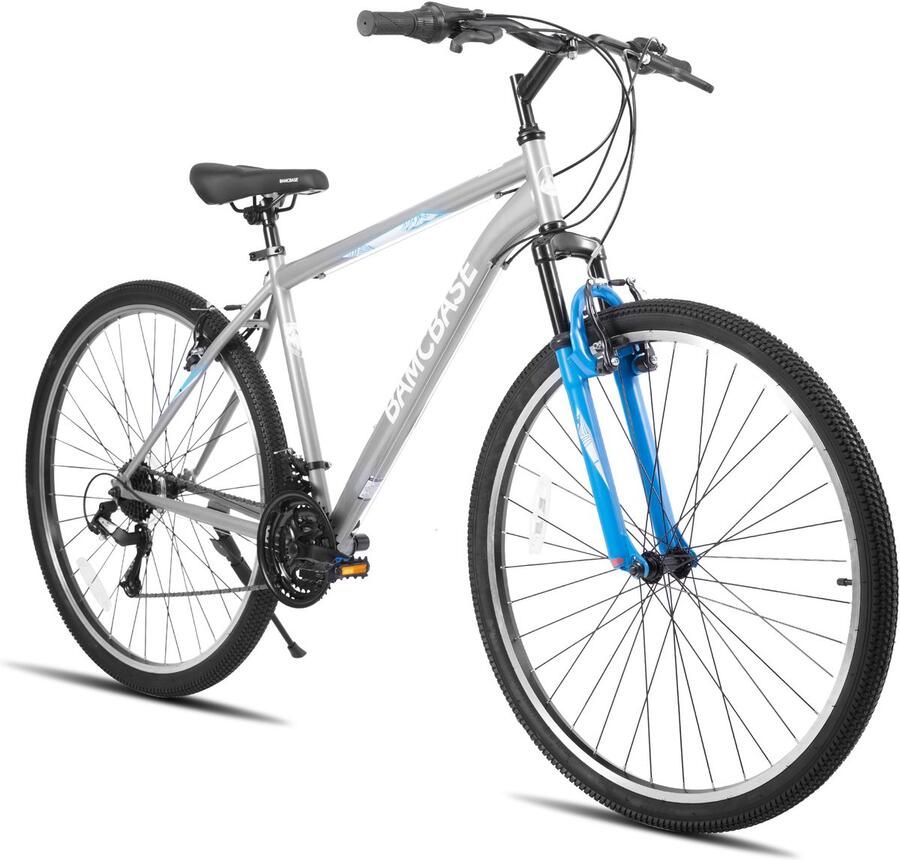BAMCBASE Mountainbike 29 Inch 21 Versnellingen Hardtail MTB voor & V-Brakes Grijs