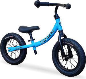 Banana Bike & LAVA Sport Banana GT Kinderfiets Lichtgewicht peuterfiets voor en van 2 3 4 en 5 jaar Zonder pedalen verstelbaar stuur en zadel -Aluminium luchtbanden Blauw