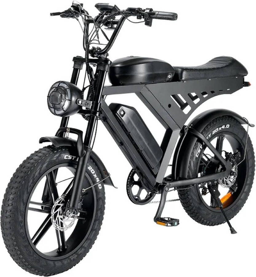 Beefly V30 Fatbike Elektrische Fiets Elektrische fatbike E Bike Hydraulische rem 2x 15 Ah Accu 250W motor Zwart