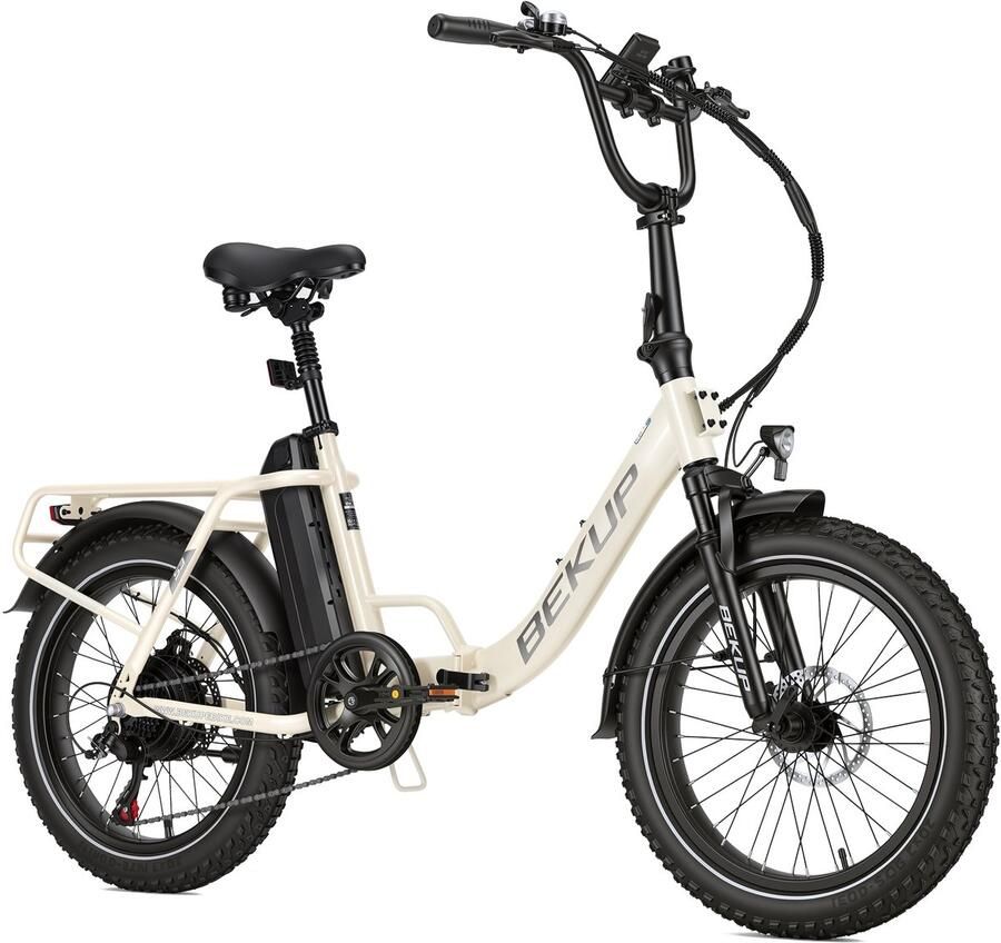 Bekup 20 Vouwbare Elektrische Fiets – 48V 15Ah 250W Motor 75km Bereik – Beige