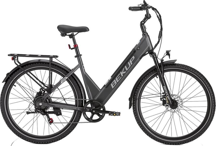 Bekup 28 Robuuste Elektrische Fiets – 36V 14.5Ah 250W 75km Shi o 7-Titaangrijs