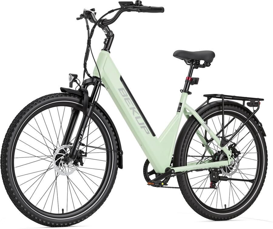Bekup Elektrische Fiets 28 inch Stadsfiets voor Dagelijks Gebruik Uitneembare 36V Accu 75 km Actieradius Schijfrem Shi o Versnellingen ano Versnellingen