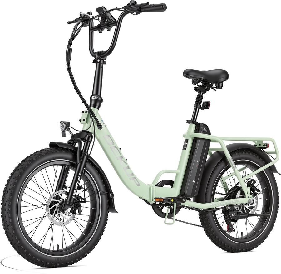 Bekup Elektrische Fiets S3 20 Banden 48V15Ah Accu 250W -Actieradius Tot 75 Km Shi o 7 Versnellingen Mechanische Schijfrem Groen