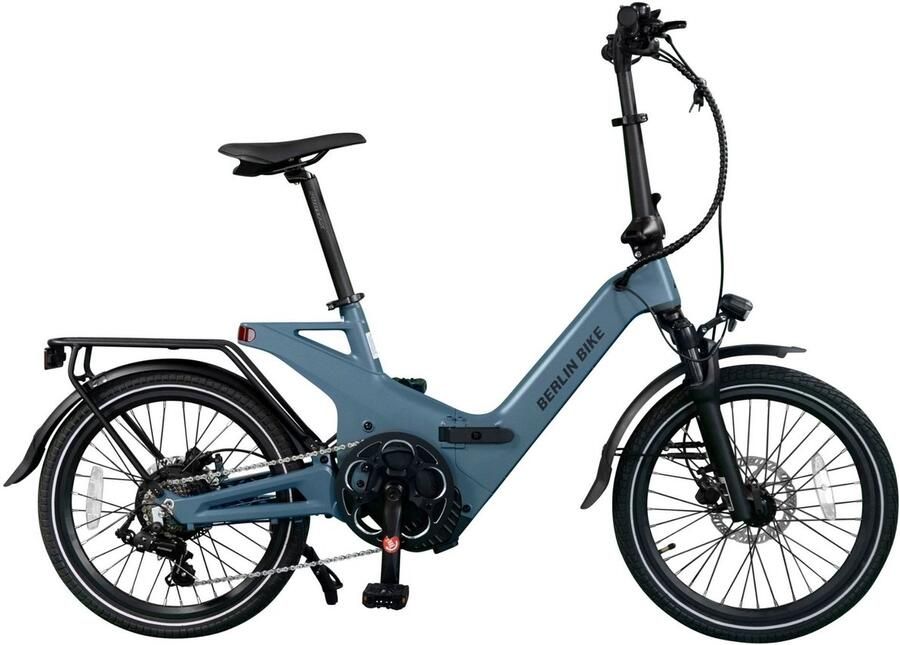 Berlin Bike 2GO Elektrische Fiets – 50 km Actieradius – 36V 10 5Ah Verwijderbare Batterij – 40 Nm Koppel – Compacte Full Suspension – Shi o 7 Versnellingen – Hydraulische Schijfrem – Donkerblauw
