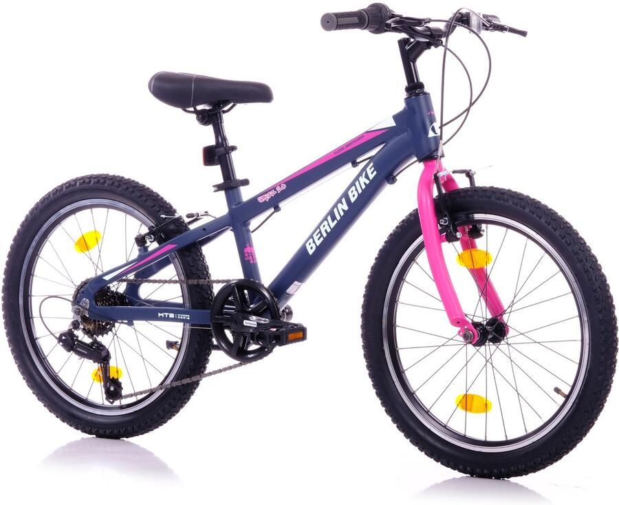 Berlin Bike Grizz kinderfiets 20 inch – 7 Versnellingen – kinderfiets voor 6 7 en 8 jaar – 20 inch fiets voor en – roze