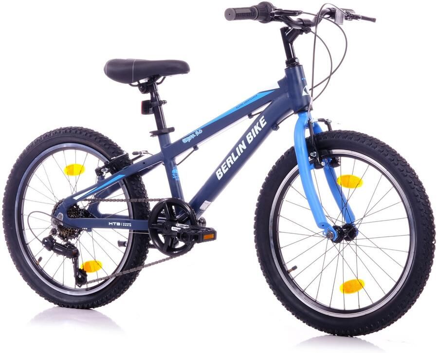 Berlin Bike Grizz kinderfiets 20 inch – 7 Versnellingen -kinderfiets voor 6 7 en 8 jaar – 20 inch fiets voor en – blauw