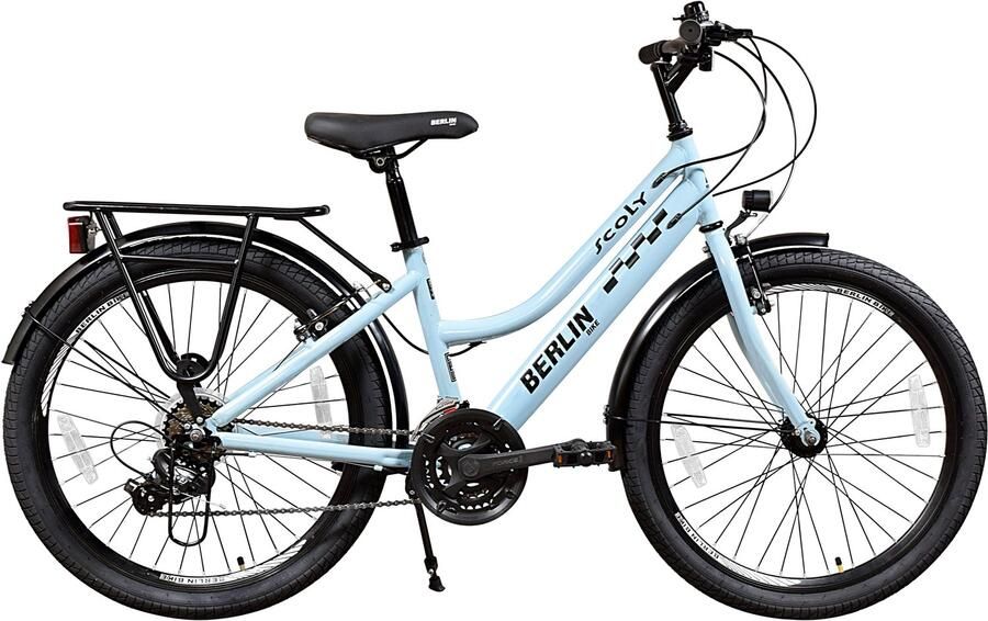 Berlin Bike kinderfiets 24 inch Mountainbike Kind 8-12 Jaar 21 Versnellingen LED-verlichting