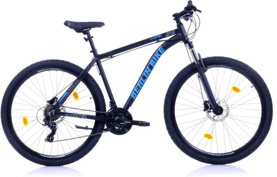 Berlin Bike MTB Mountainbike 29 inch 21 versnellingen Shi o Framemaat: 51 cm Zwart Blauw