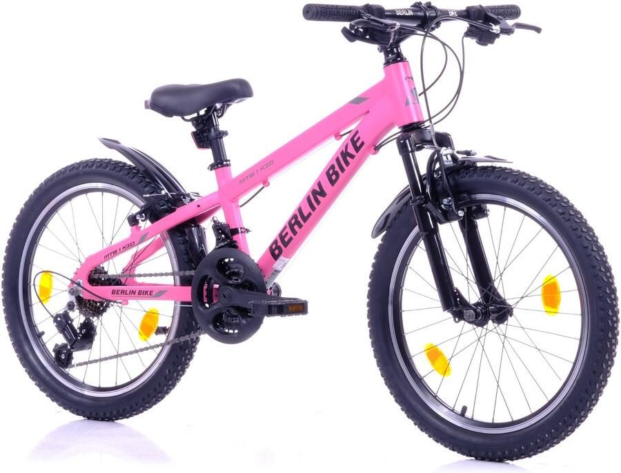 Berlin Bike MTB1 Kids kinderfiets 20 inch – 21 versnellingen – kinderfiets voor 6 7 en 8 jaar – 20 inch fiets voor en – roze
