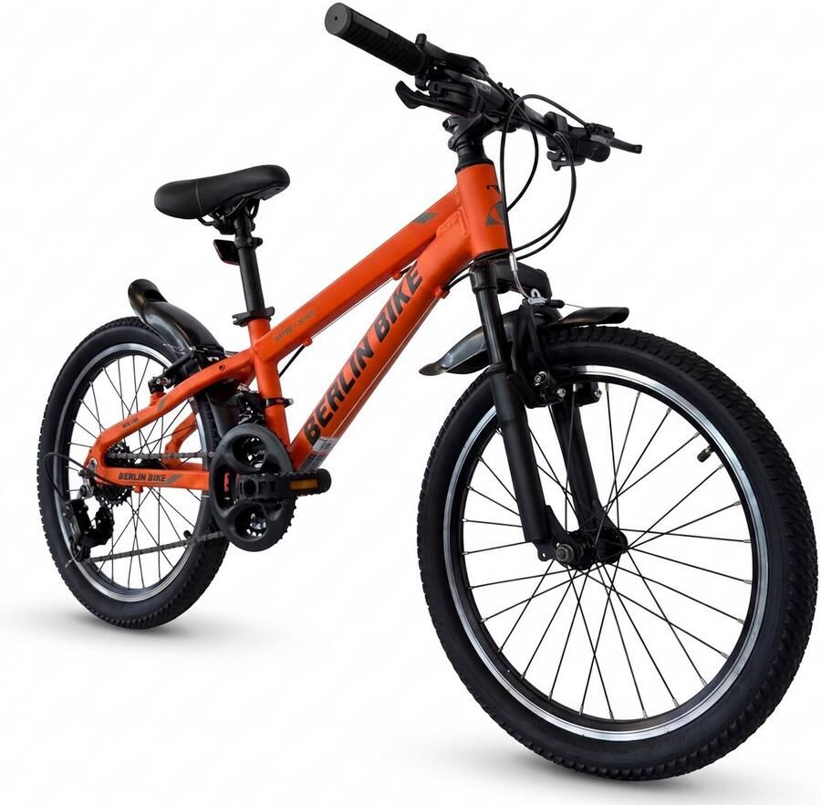 Berlin Bike MTB1 Kids kinderfiets 20 inch – 21 versnellingen – kinderfiets voor 6 7 en 8 jaar – 20 inch fiets voor en – oranje