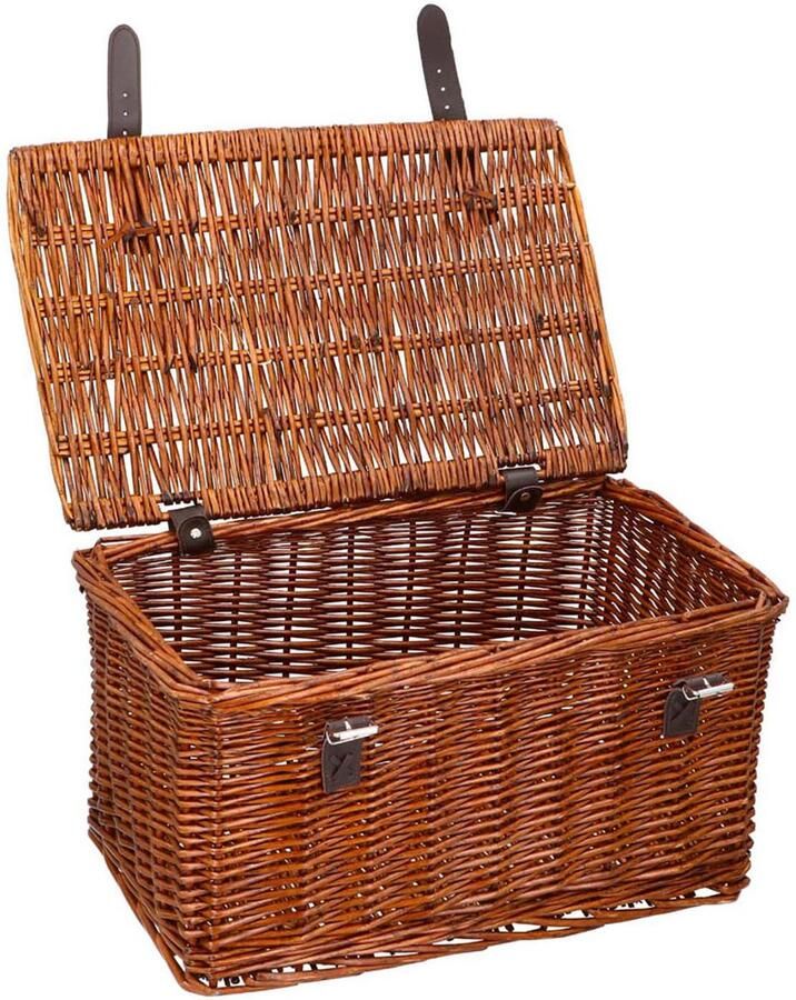 Bicycle Gear Rieten Fiets d Voor Rotan Fiets d Stuur 30L Bakkers d 45 x 30 x 25 cm Fietsaccessoires Volwassenen Fiets dje voor Oma Fiets Stadsfiets of Transportfiets Fietskrat Bruin