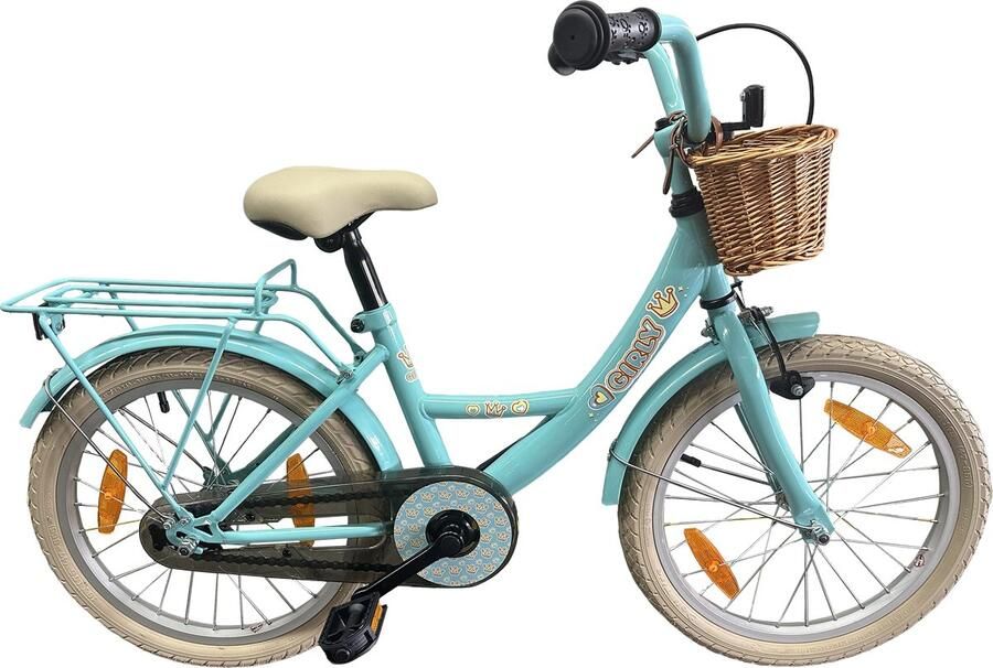 BIKEFUN KIDS Kinderfiets Bikefun Girly 18 inch met mandje en remnaaf Blauw