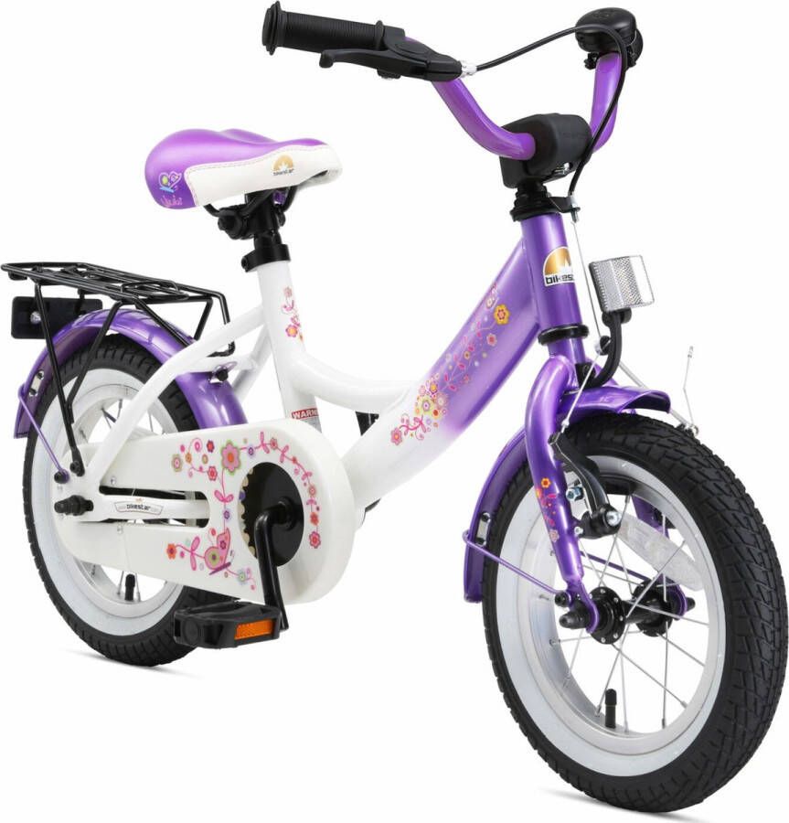 Bikestar 12 inch Classic kinderfiets lila wit