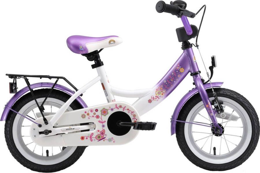 Bikestar 12 inch Classic kinderfiets lila wit