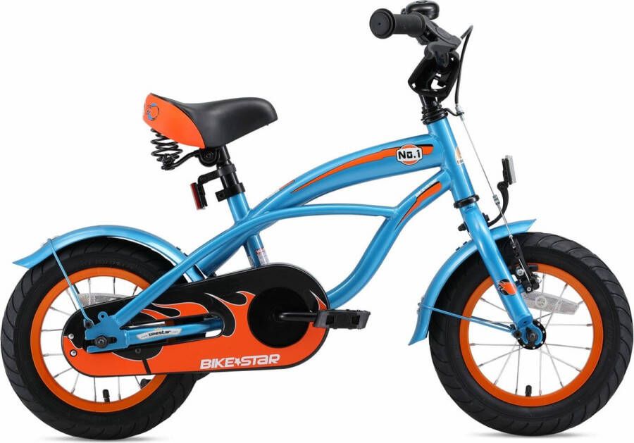 Bikestar 12 inch Cruiser kinderfiets blauw - Foto 2