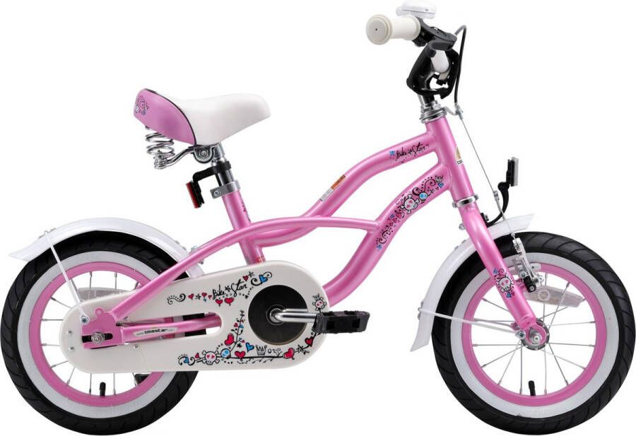 Bikestar 12 inch Cruiser kinderfiets roze