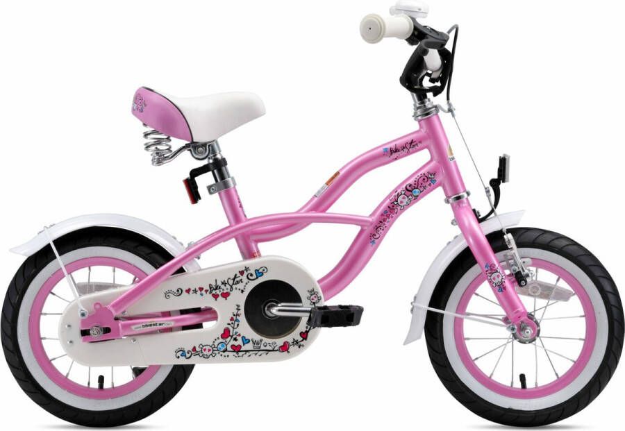 Bikestar 12 inch Cruiser kinderfiets roze - Foto 1