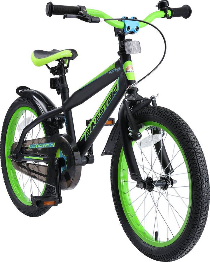 Bikestar 18 inch Urban Jungle kinderfiets zwart groen - Foto 2