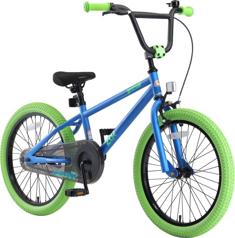 Bikestar 20 inch BMX kinderfiets blauw groen - Foto 2
