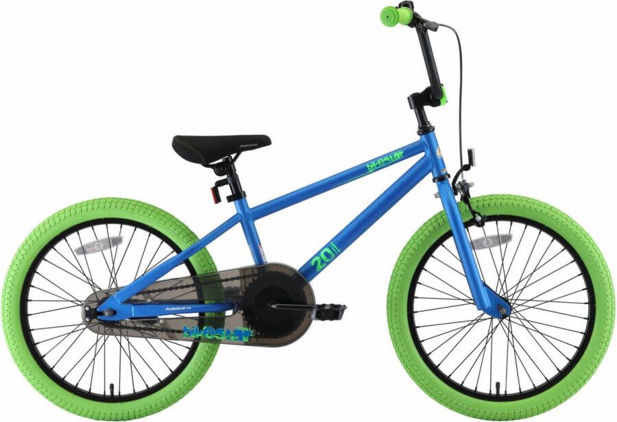Bikestar 20 inch BMX kinderfiets blauw groen