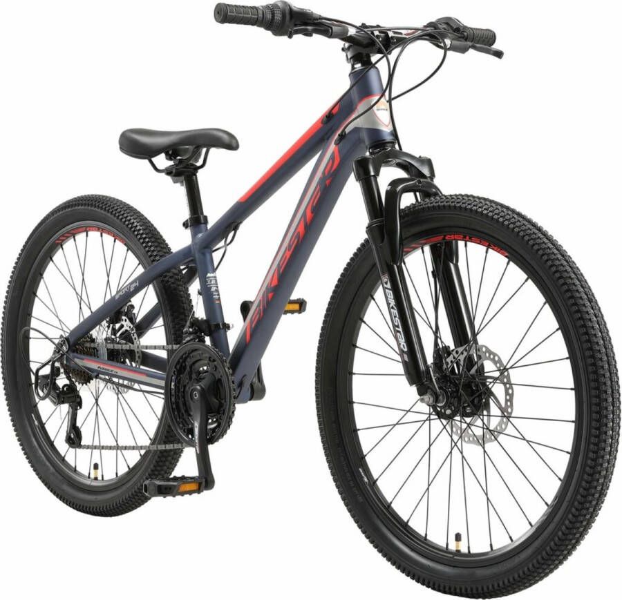 Bikestar 24 inch 21 speed hardtail MTB Sport blauw rood