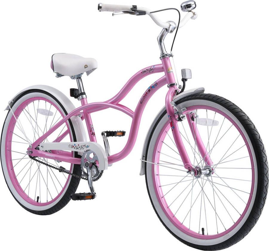 Bikestar 24 inch Cruiser kinderfiets roze - Foto 2