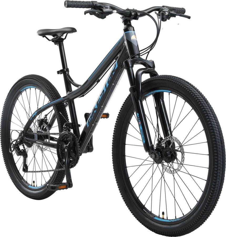 Bikestar 26 inch hardtail Alu MTB 21 speed zwart blauw