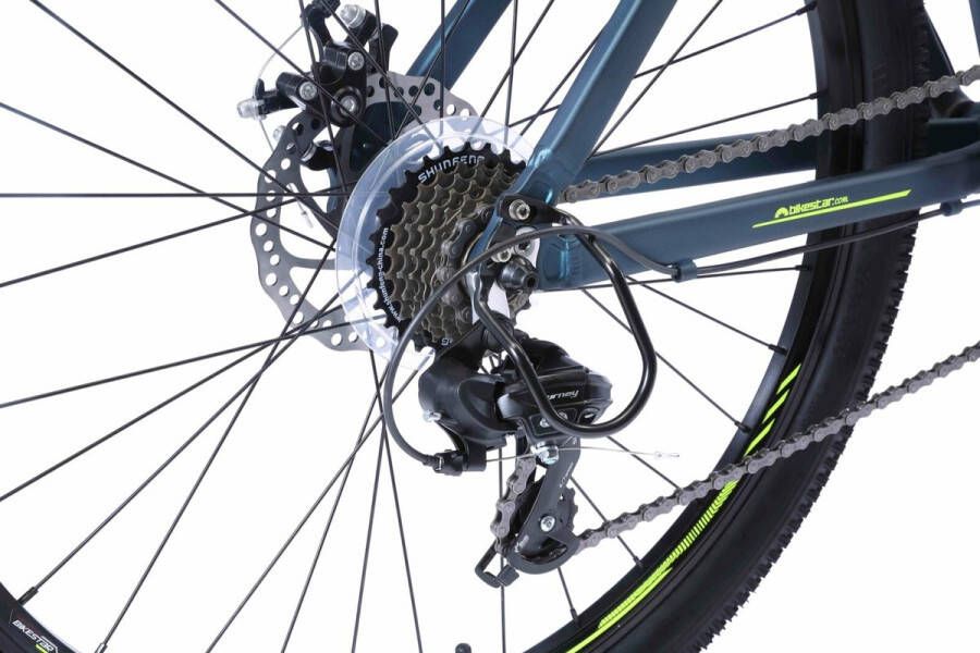 Bikestar 27.5 inch 21 speed hardtail Sport MTB blauw geel - Foto 1