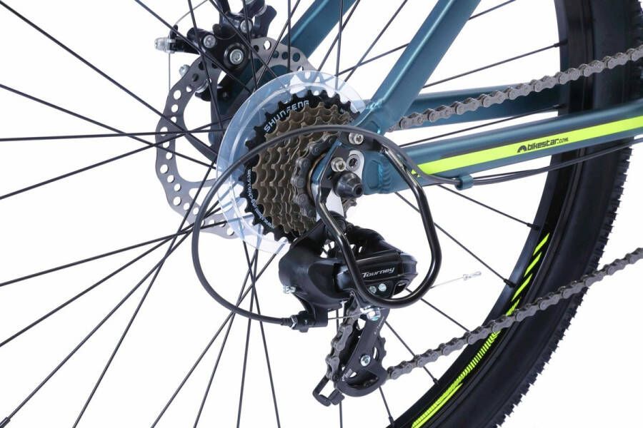 Bikestar 27.5 inch 21 speed hardtail Sport MTB blauw groen - Foto 2