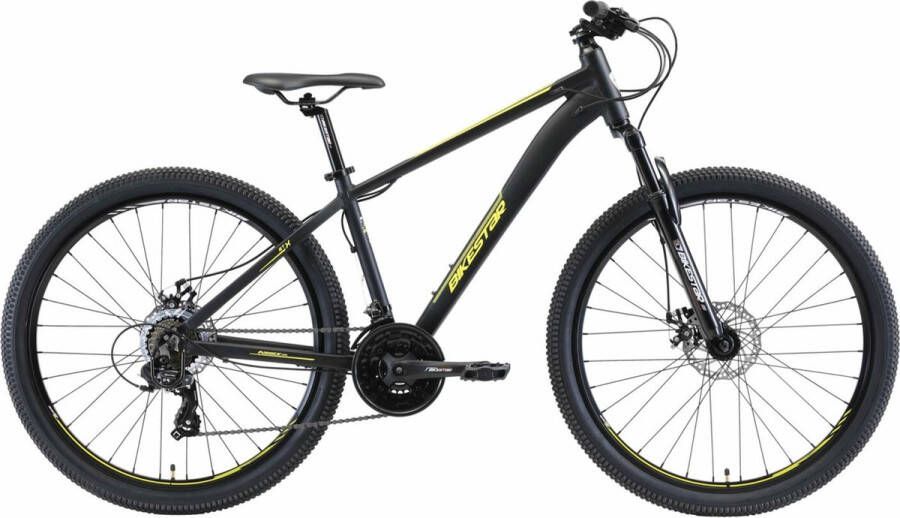 Bikestar 27.5 inch 21 speed hardtail Sport MTB zwart geel - Foto 2
