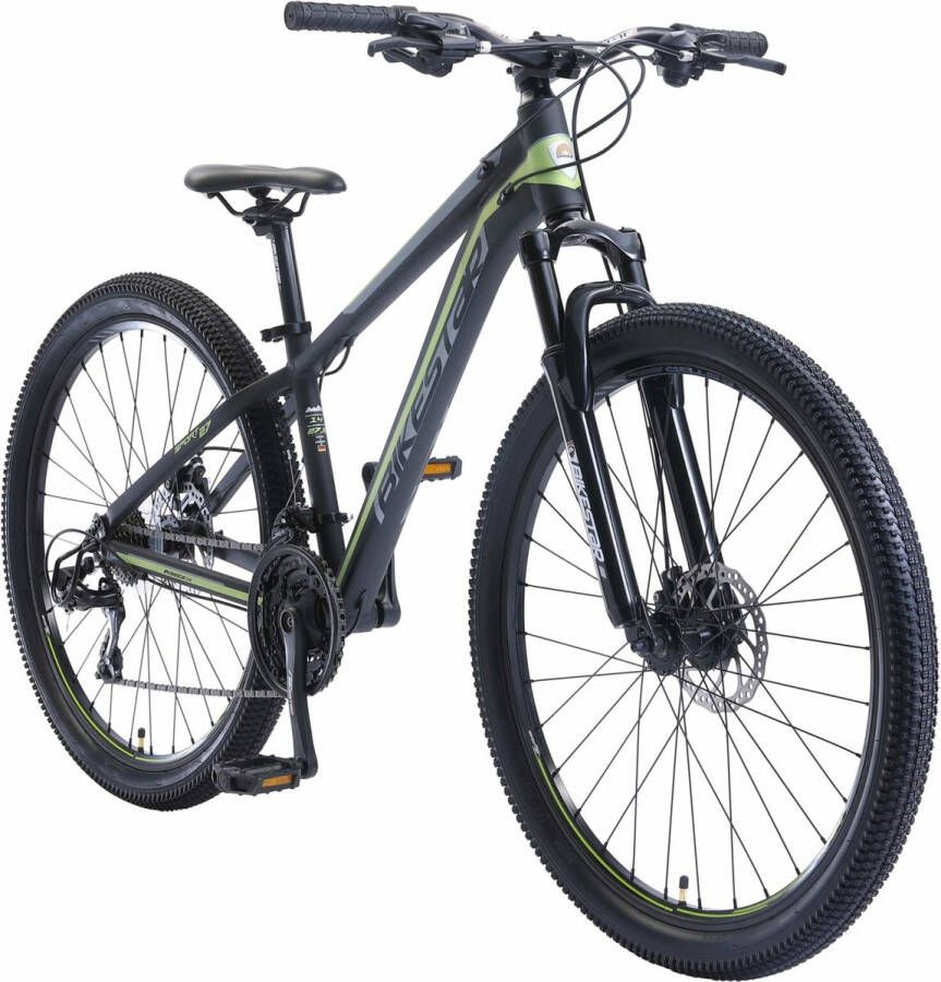 Bikestar 27.5 inch 21 speed hardtail Sport MTB zwart groen - Foto 2