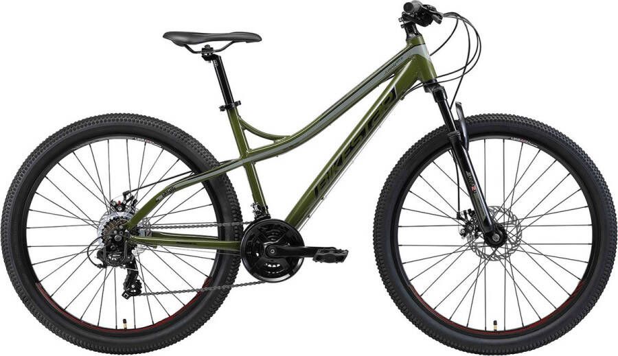 Bikestar 27.5 inch hardtail Alu MTB 21 speed olijf groen