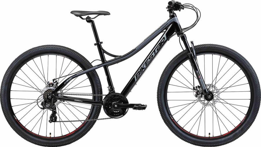 Bikestar 29 inch Hardtail Alu MTB 21 speed zwart grijs