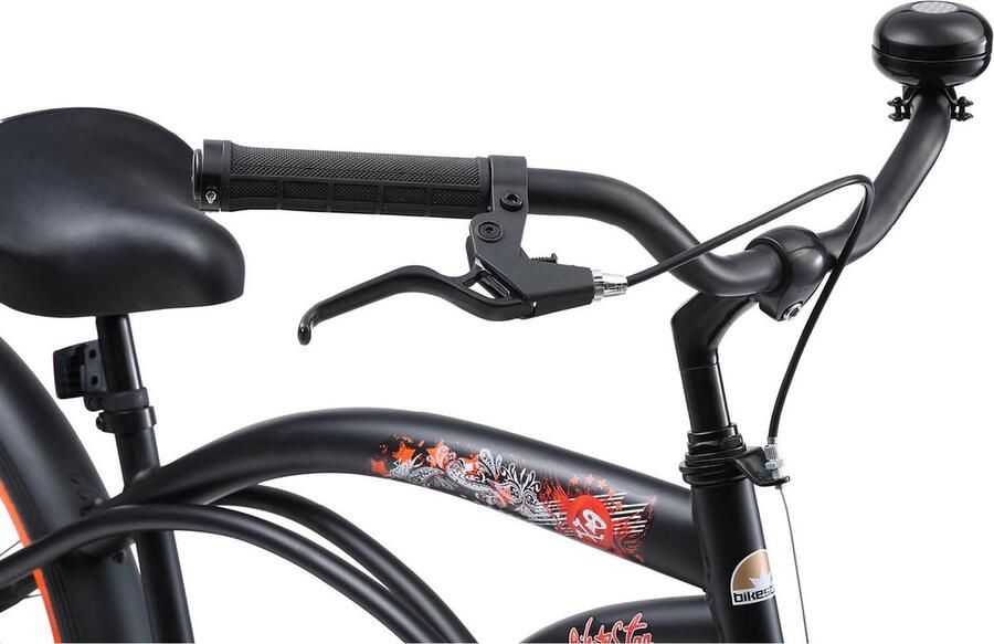 Bikestar 24 inch Cruiser kinderfiets zwart