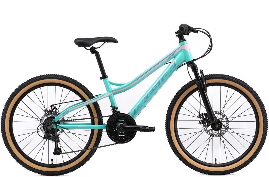 Bikestar hardtail MTB 21 speed 24 inch wit turquoise