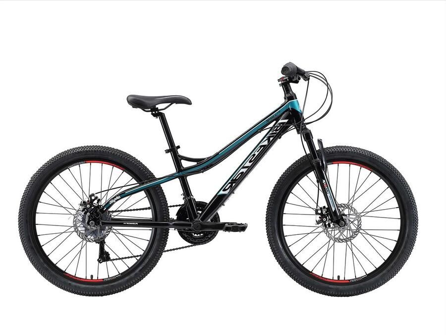 Bikestar 24 inch hardtail MTB 21 speed zwart blauw