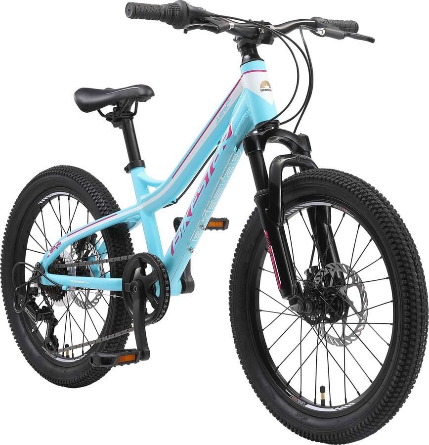 Bikestar MTB kinderfiets 7 speed 20 inch wit turquoise